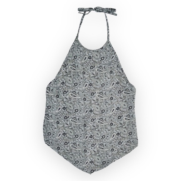 Vintage Silk Tie Back Halter Top - Picture 1 of 8